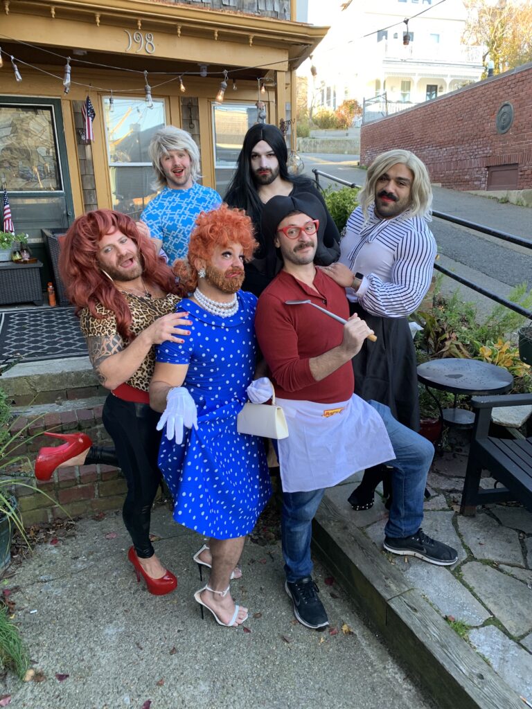 Justin celebrates Holloween with some of his closest friends at Spooky Bear in Provincetown. 