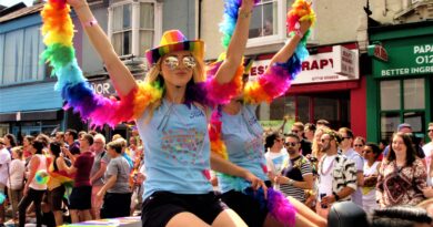 Revelers at Brighton Pride
