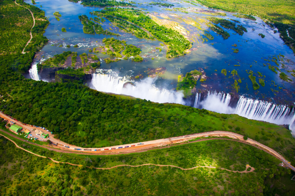 Aerial view of Victoria Falls