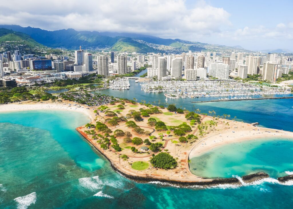 Aerial view of Honolulu, Hawaii