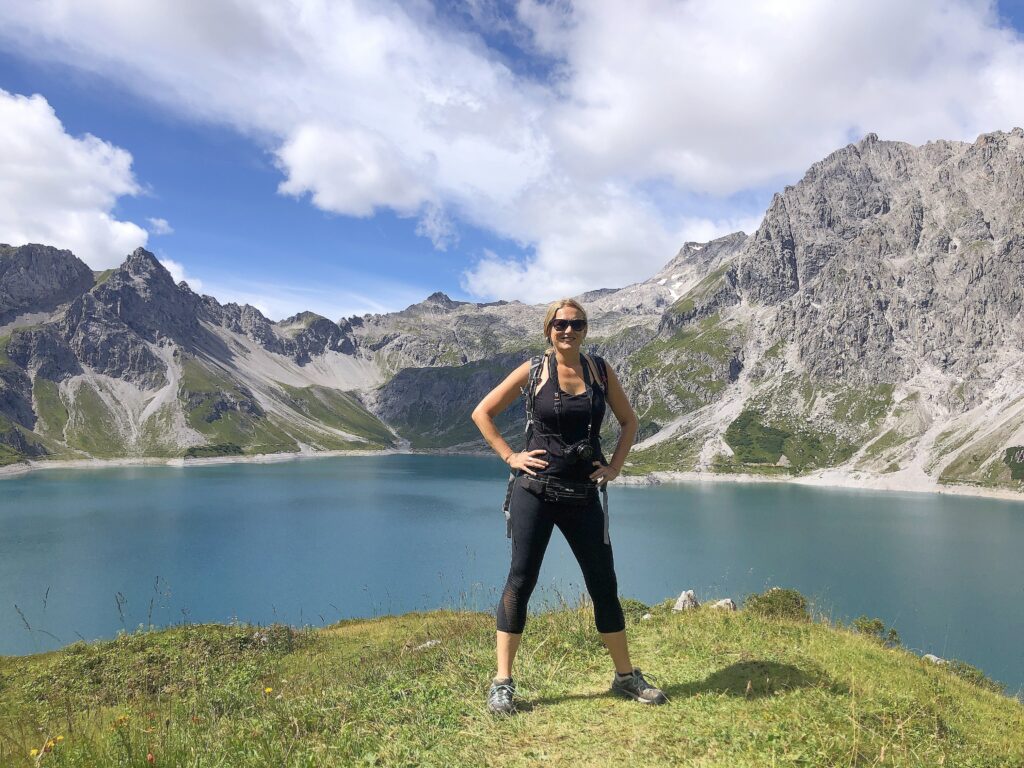 Dani Heinrich hiking near Lunersee, a lake near Bludenz, Austria. (Photo Credit: Dani Heinrich)