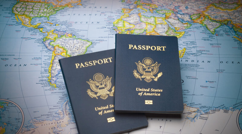 Passports on a map of the world to illustrate the keys to world travel