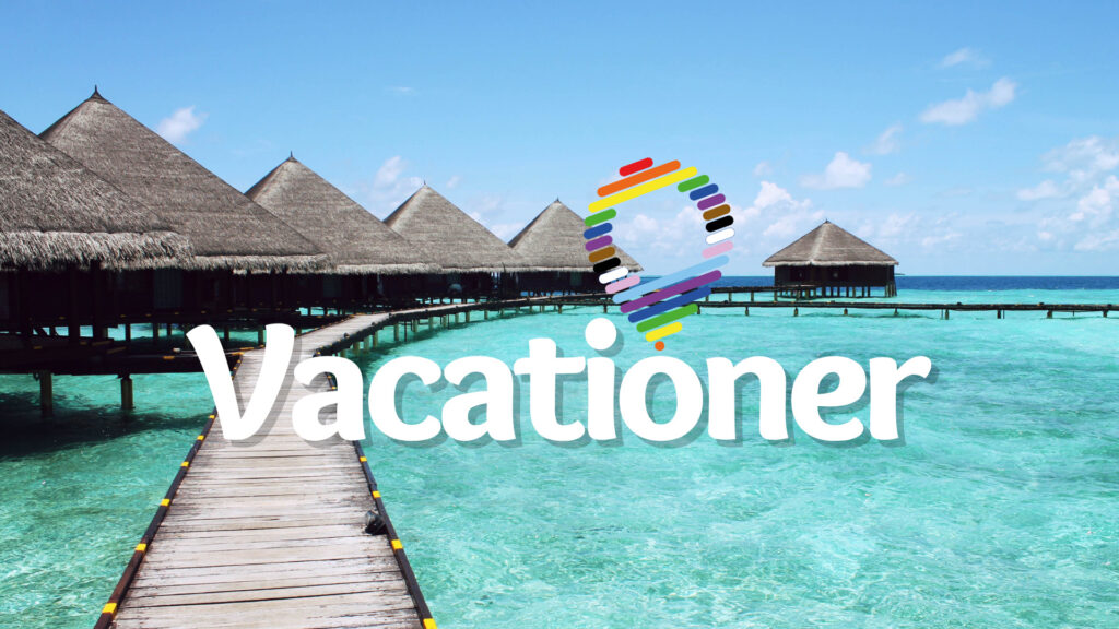 Overwater bungalows with Vacationer Magazine Logo