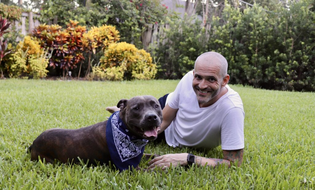 Stephen Ekstrom and his dog, Rudy (Photo Credit: James Vaucher)