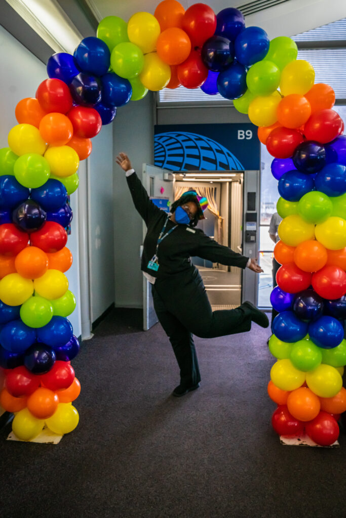 Reveler at Chicago O'Hare Gate