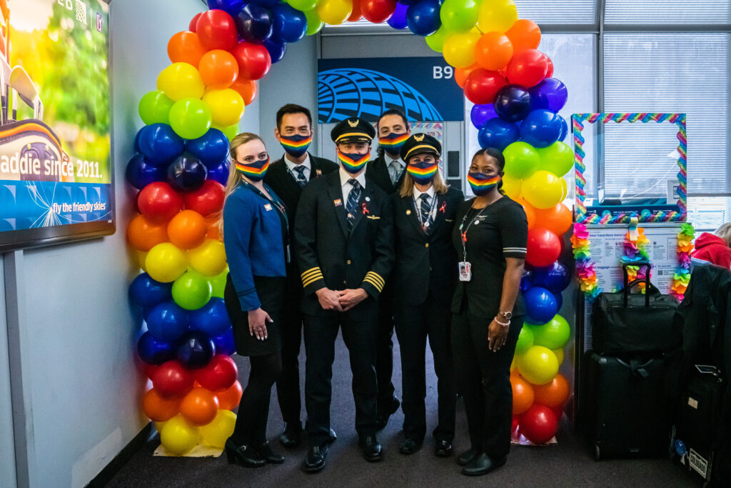 United Crew on the EQUAL Pride Flight (Photo Credit: United Airlines)