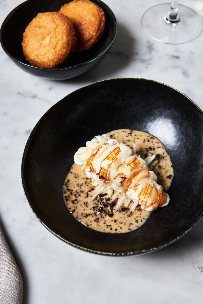 Moreton Bay Bug with Truffle Bisque and Fried Steamed Buns (Photo Credit: Cirrus)