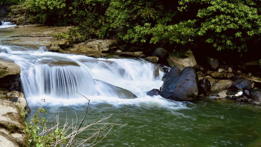 Campawan Curtain Falls in Davao Oriential, Philippines 