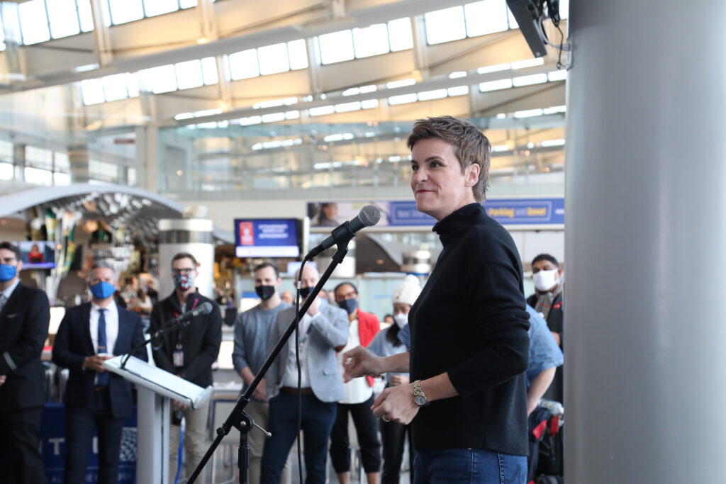 Tony-nominated actress Jenn Colella from the Broadway show Come From Away.