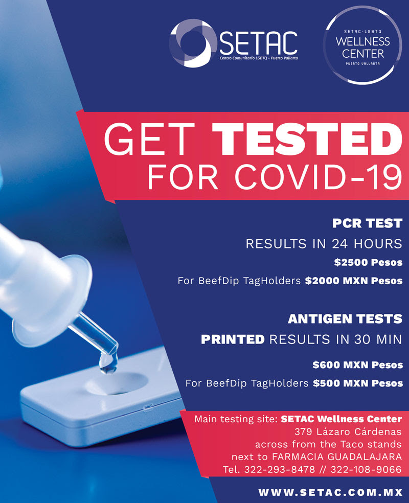 COVID testing information for Antigen and PCR tests provided for guests before leaving Puerto Vallarta