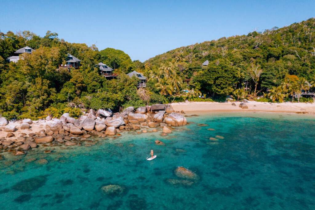Queensland, Australia slowly eases travel restrictions. Bedarra Island Resort featured in the photo. (Photo Credit: Tourism & Events Queensland)