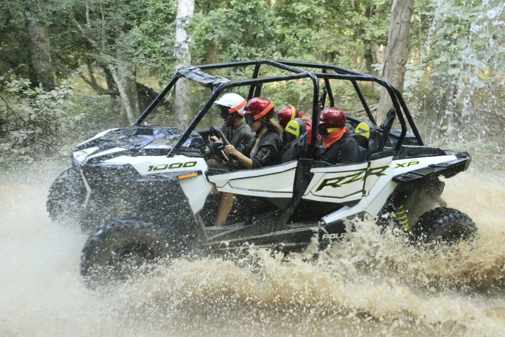Getting wet and wild on a RZR tour at Canopy River Park