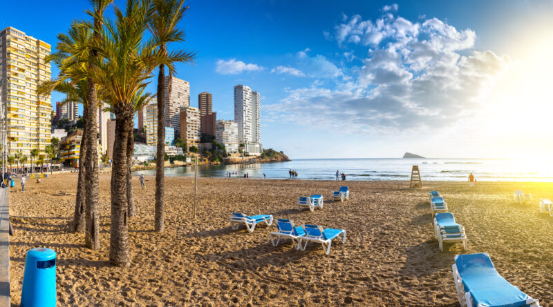 Playa de Llevant and famous skyscrapers in Benidorm, a city located on Costa Blanca, Spain (Photo Credit: SlavkoSereda / iStock)