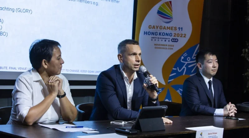 (From left) Gay Games Hong Kong co-chair Lisa Lam, founder and co-chair Dennis Philipse, and assistant professor at Chinese University of Hong Kong’s Gender Studies programme, Suen Yiu-tung. (Photo Credit: Gay Games Hong Kong)