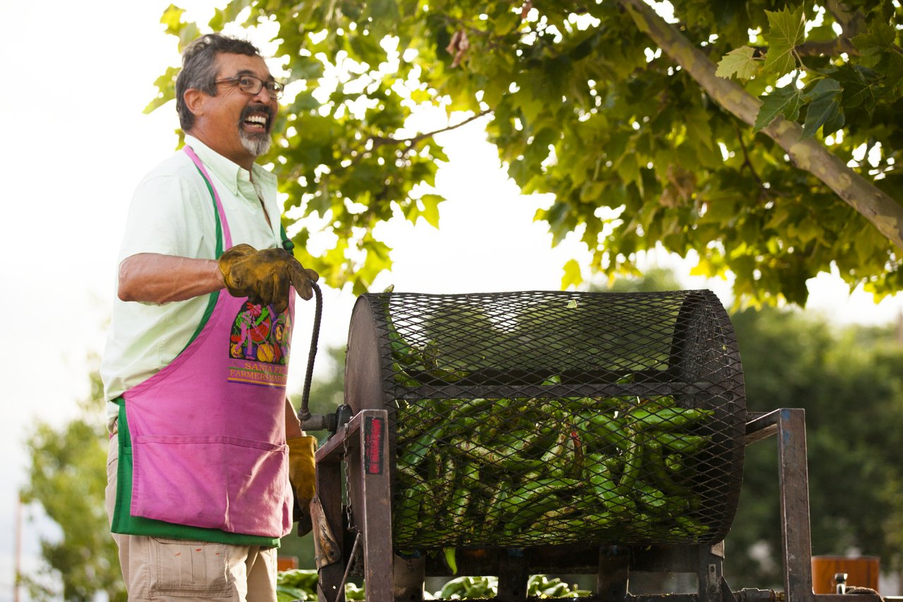 Roasting green chile (Photo Credit: Tourism Santa Fe)
