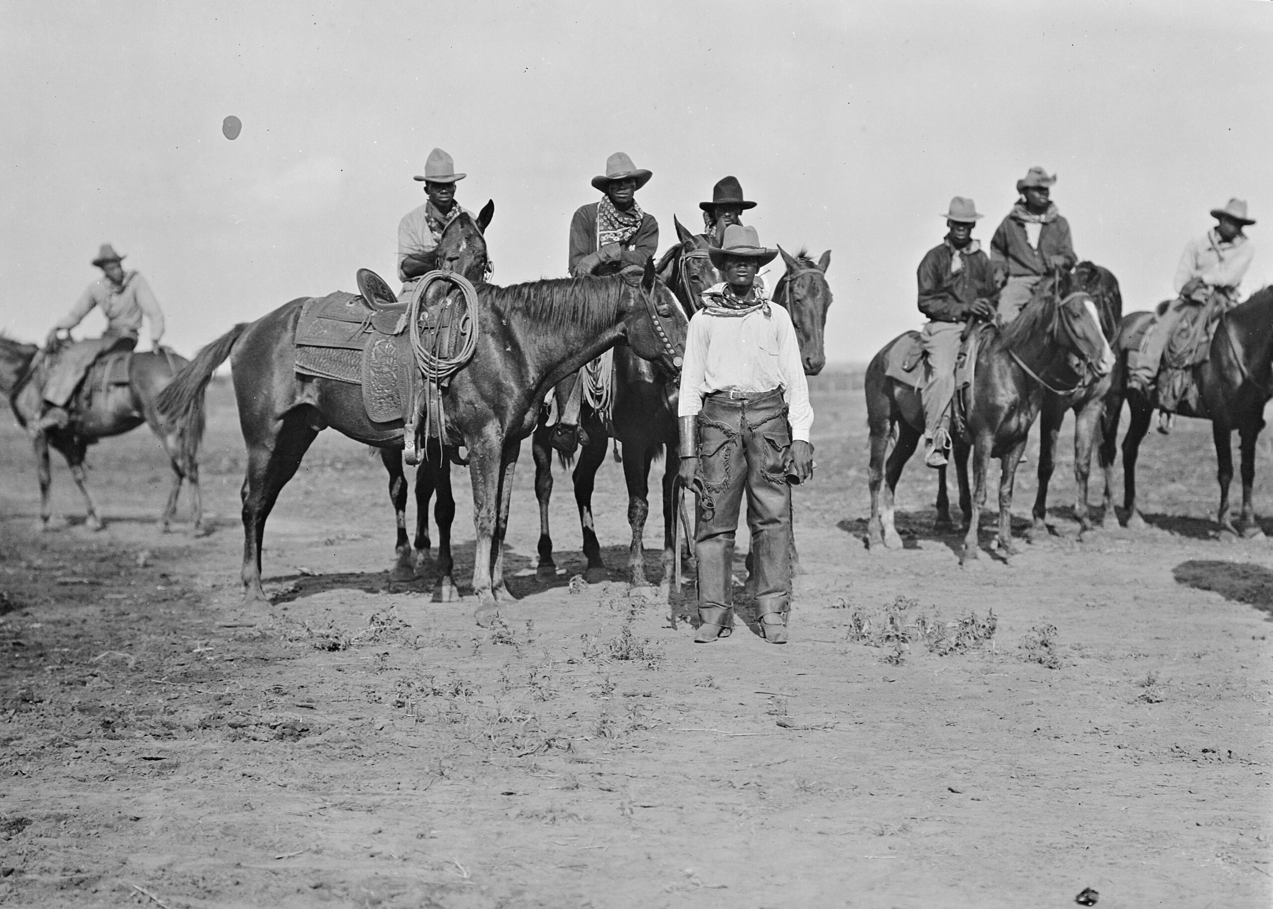 African-American cowboys at a fair in Bonham, Texas with Erwin E. Smith (1886-1947) in the forefront. (Photo Credit: The Witte Museum) 