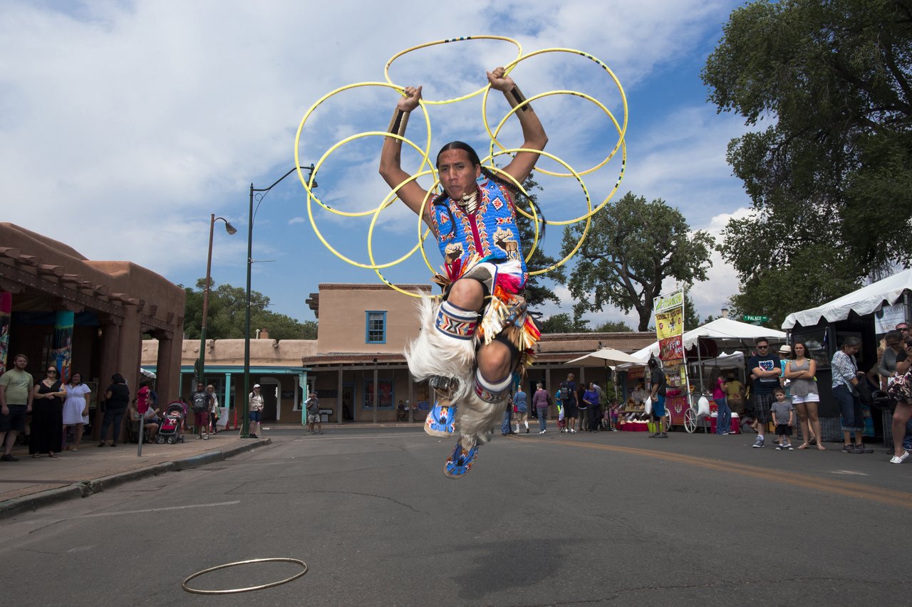 Hoop Dancer at the Swaia Santa Fe Indian Market (Photo Credit: Tourism Santa Fe)