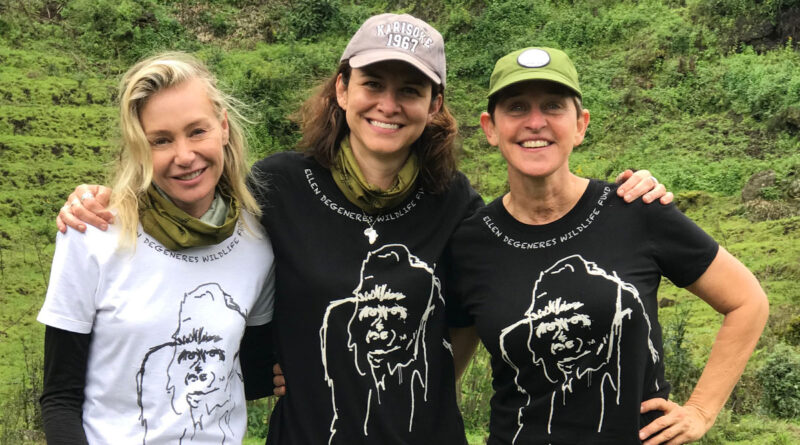 Portia de Rossi, Dr. Tara Stoinski, and Ellen Degeneres (Photo Credit: The Ellen Fund)
