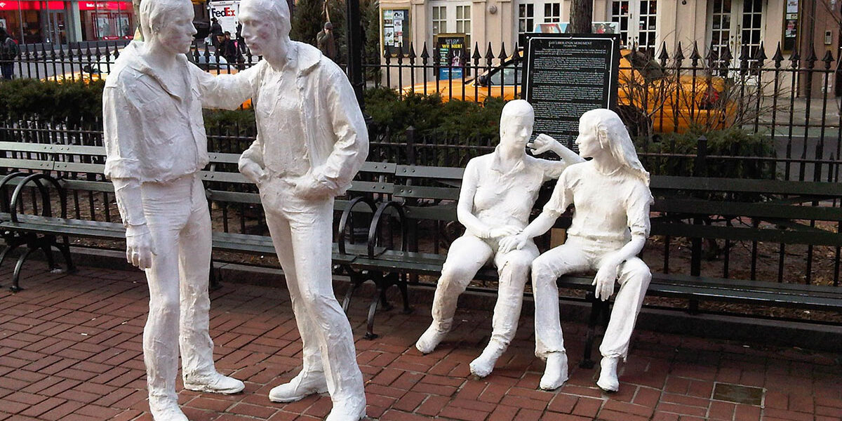 The Gay Liberation Monument in Christopher Park, New York City