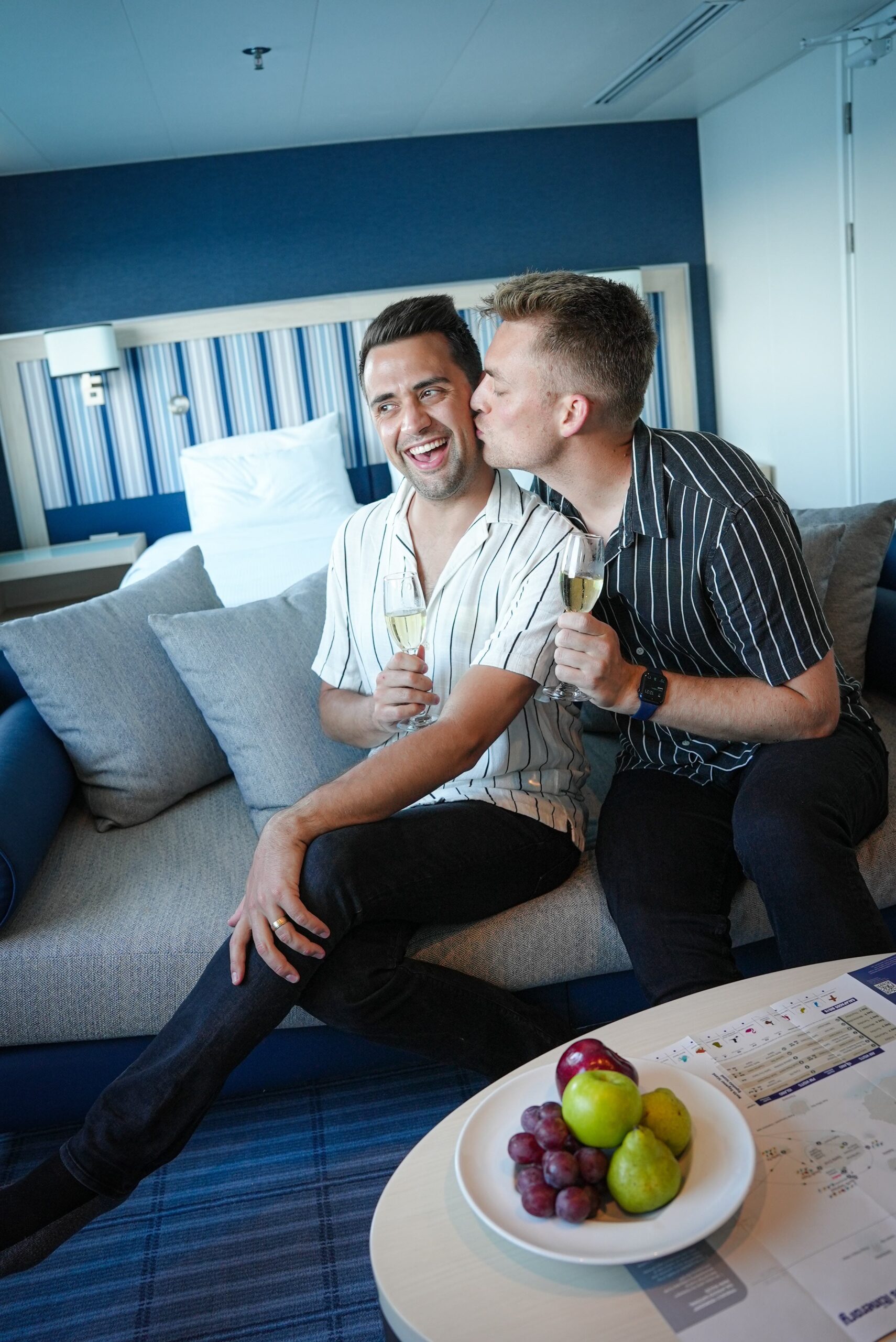 James and Will checking into the Darwin Suite (Photo Credit: Hurtigruten Expeditions)