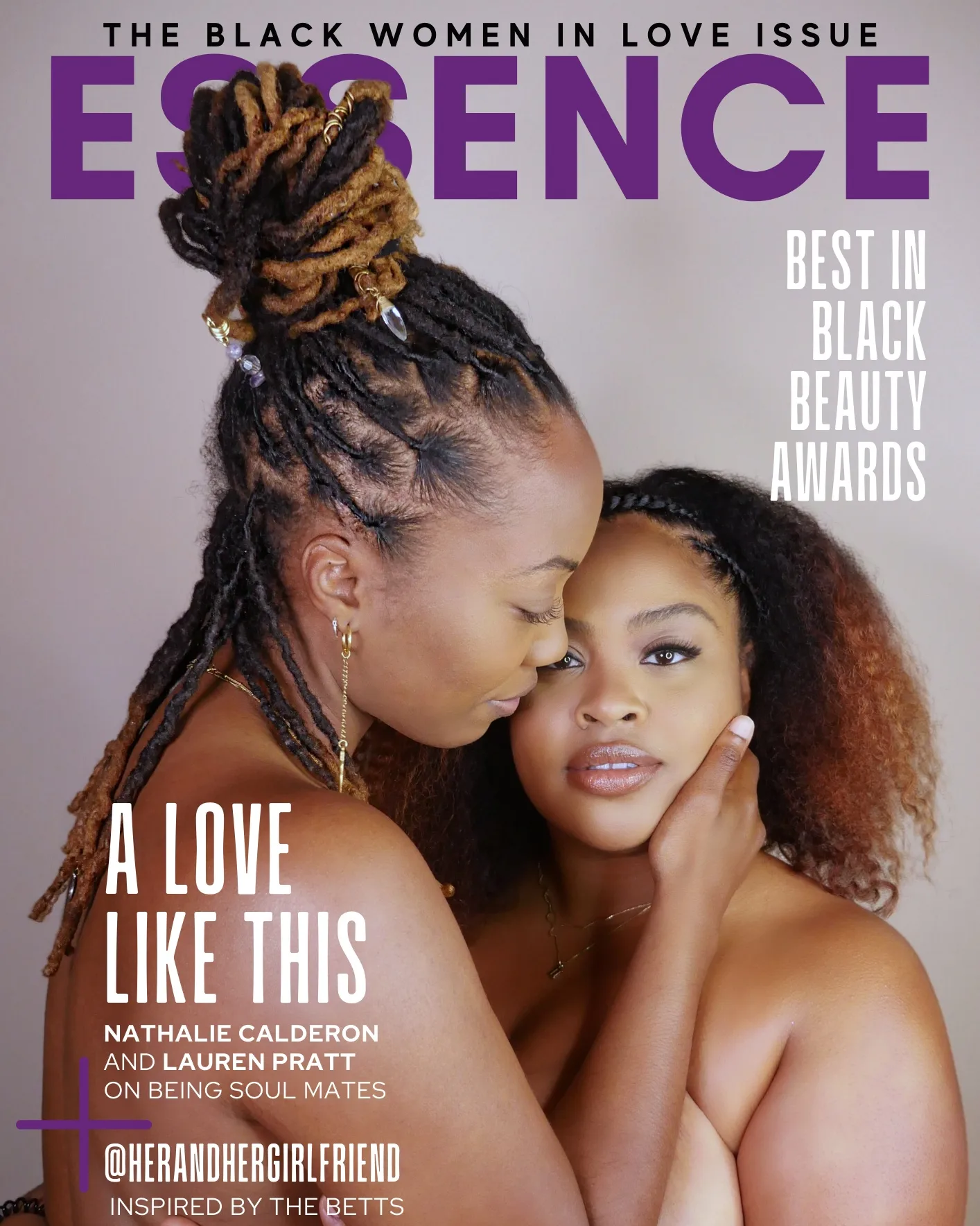 Lauren and Nathalie recreate the Essence magazine cover. (Photo Credit: Nathalie Calderon)