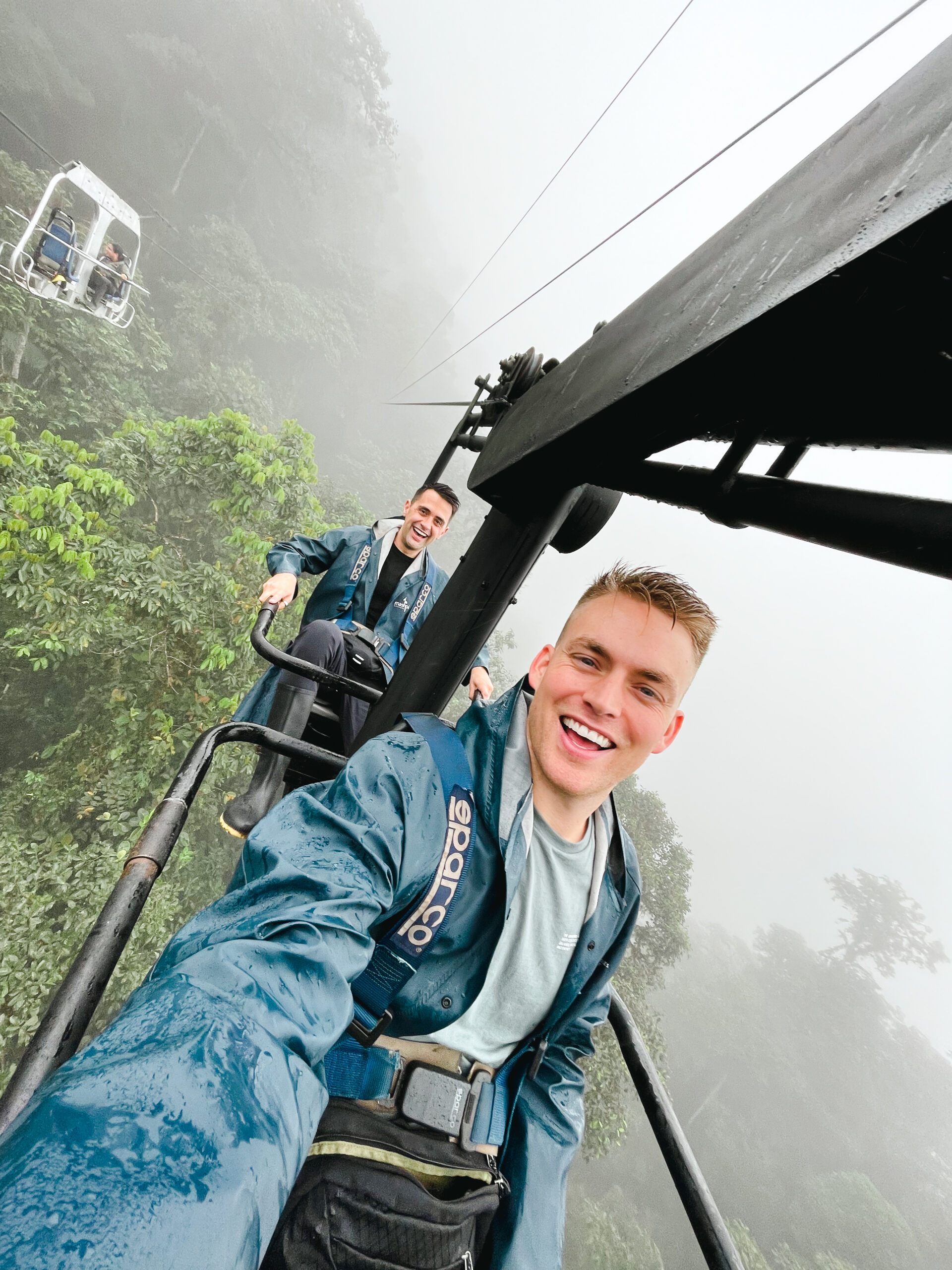 Dragonfly cable car above the clouds at Mashpi Lodge (Photo Credit: Will Jardell and James Wallington)