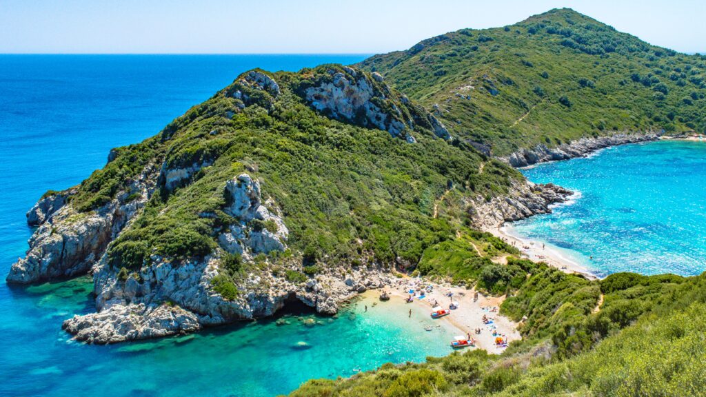 Porto Timoni beach in Corfu, Greece (Photo Credit: Chris Karidis on Unsplash)