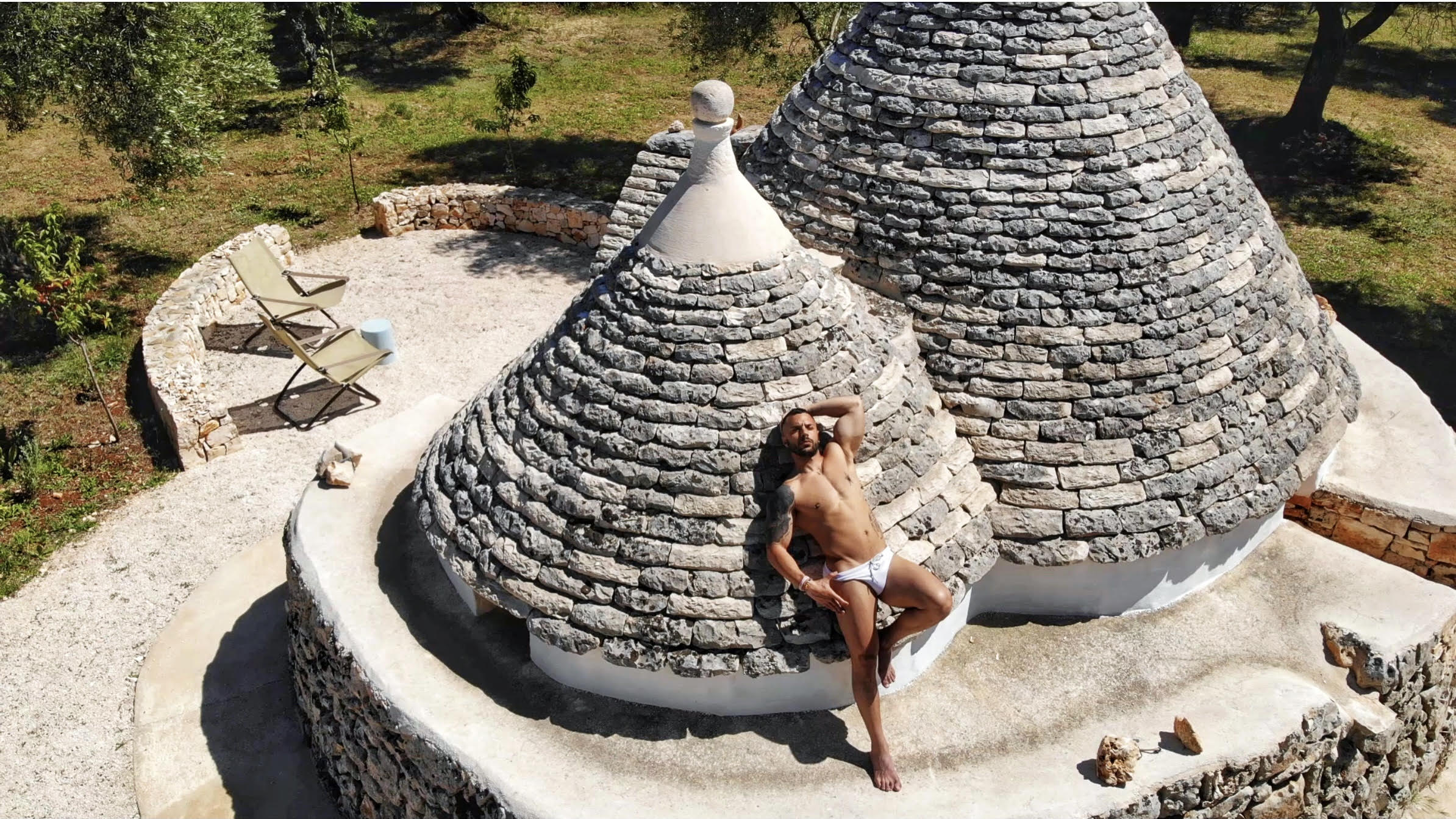 Conical roof of a trulllo at Anima Bed and Wellness