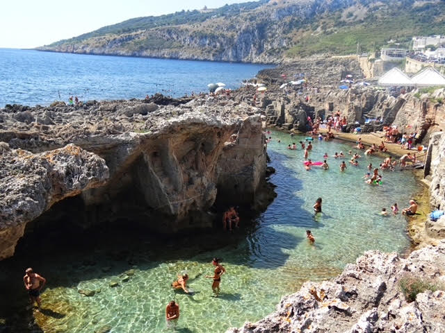 Natural swimming basin on the Adriatic coast in Puglia