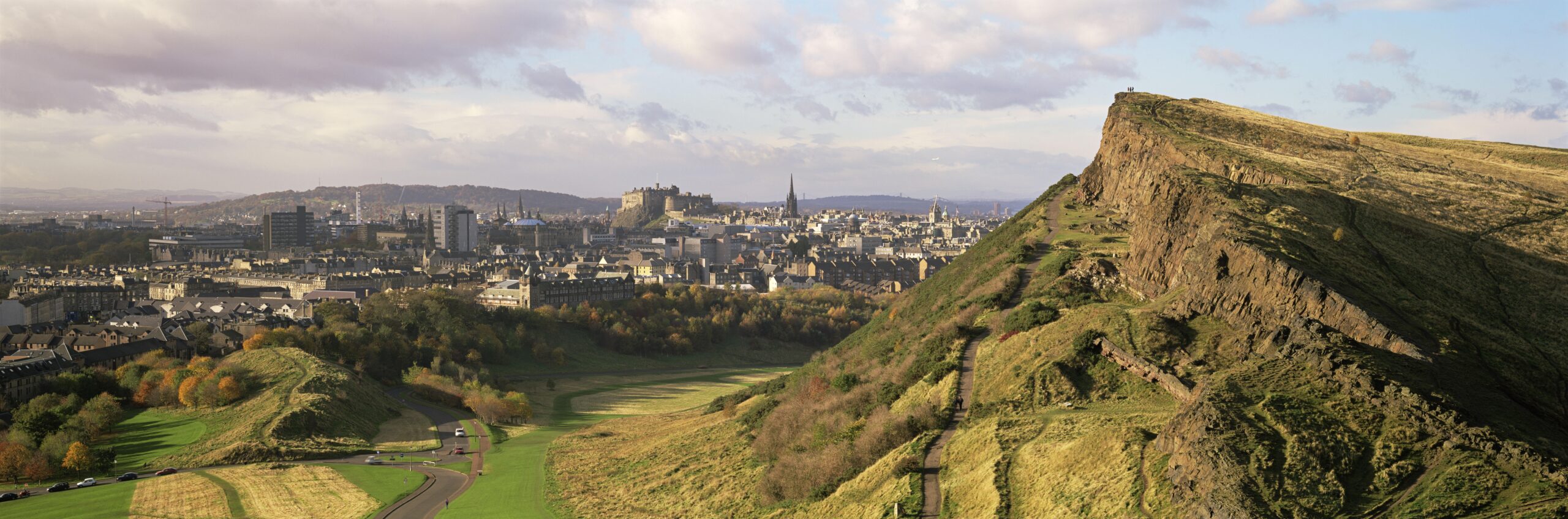 Arthur's Seat - View over Salisbury Crags towards the city centre of Edinburgh (Photo Credit: Paul Tomkins / VisitScotland / Scottish Viewpoint)