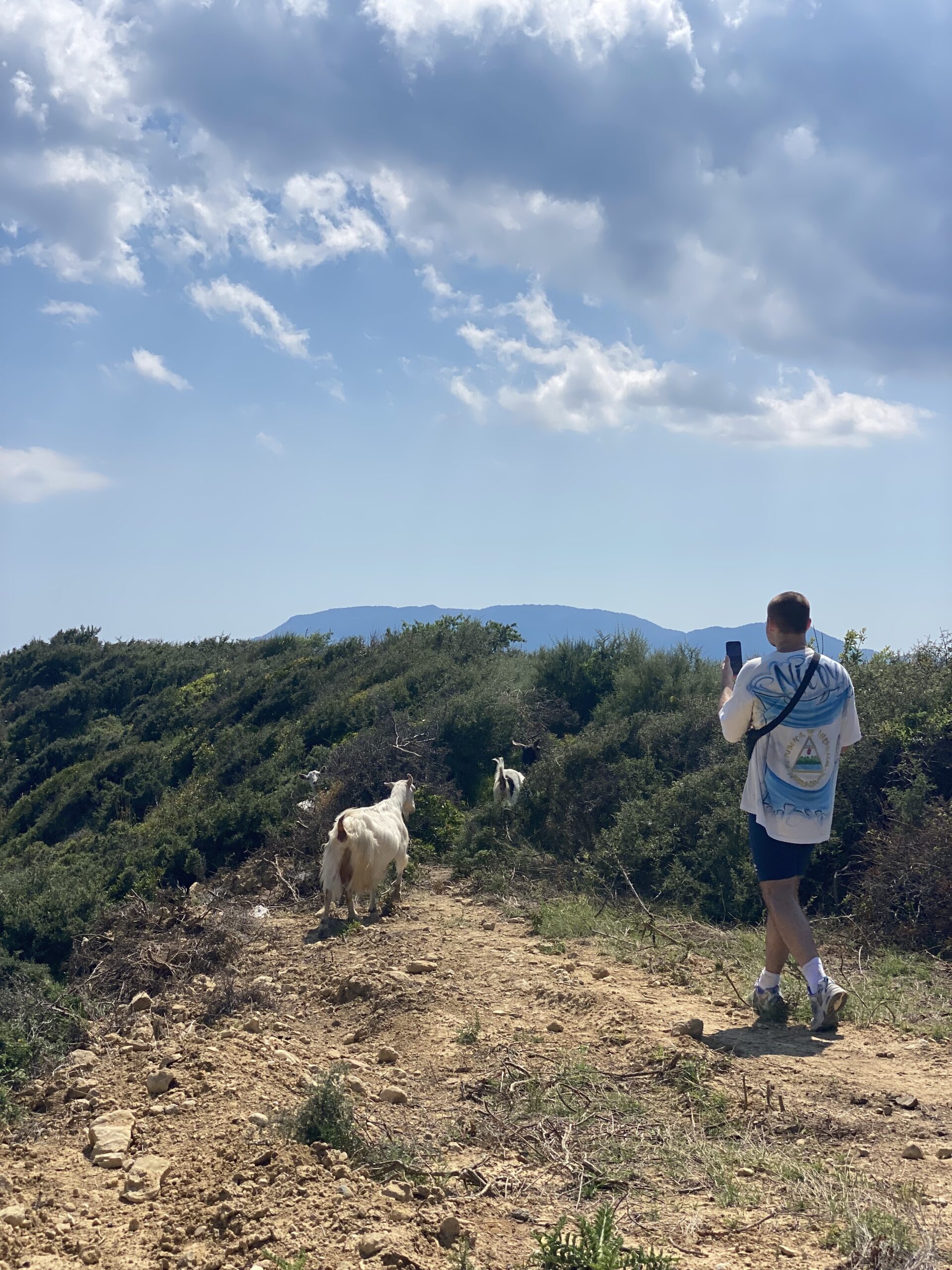 Hiking on a mountain in Laganas, Zakynthos (Photo Credit: Rhys Bellamy)