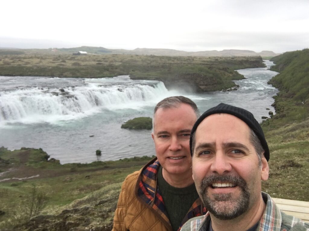 Stephen and Eric at the Golden Triangle in Iceland (Photo Credit: Eric Hope and Stephen Poole)