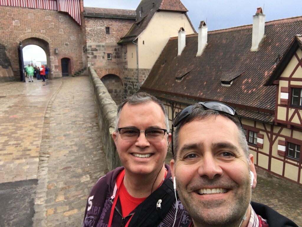 Eric and his husband, Stephen, at the Imperial Castle of Nuremberg in Germany (Photo Credit: Eric Hope and Stephen Poole)