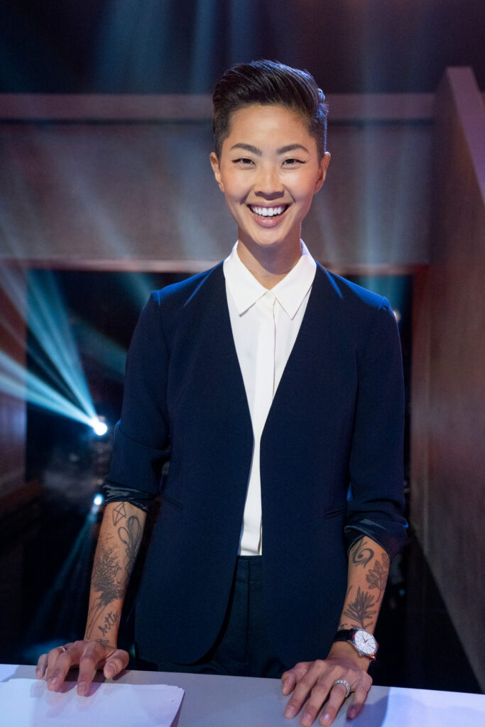 Kristen Kish on Iron Chef: Quest for the Iron Legend (Photo Credit: Greg Gayne/Netflix © 2022)