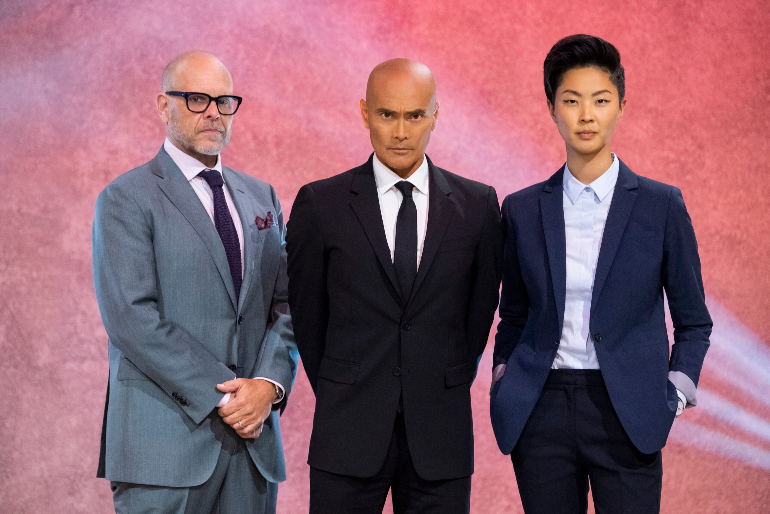 Alton Brown, Mark Dacascos, and Kristen Kish on Iron Chef (Photo Credit: Adam Rose/Netflix © 2022)