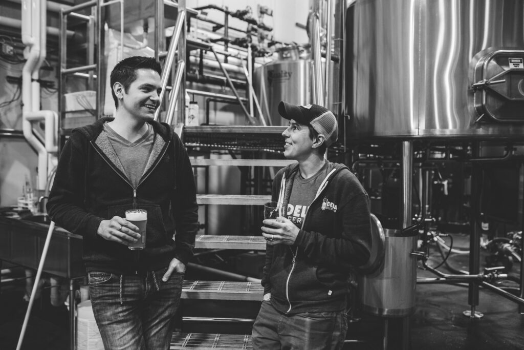 Tim Piotrowski and Michelle Riehn, Owners of Delta Beer Lab (Photo Credit: Samantha Dutcher)