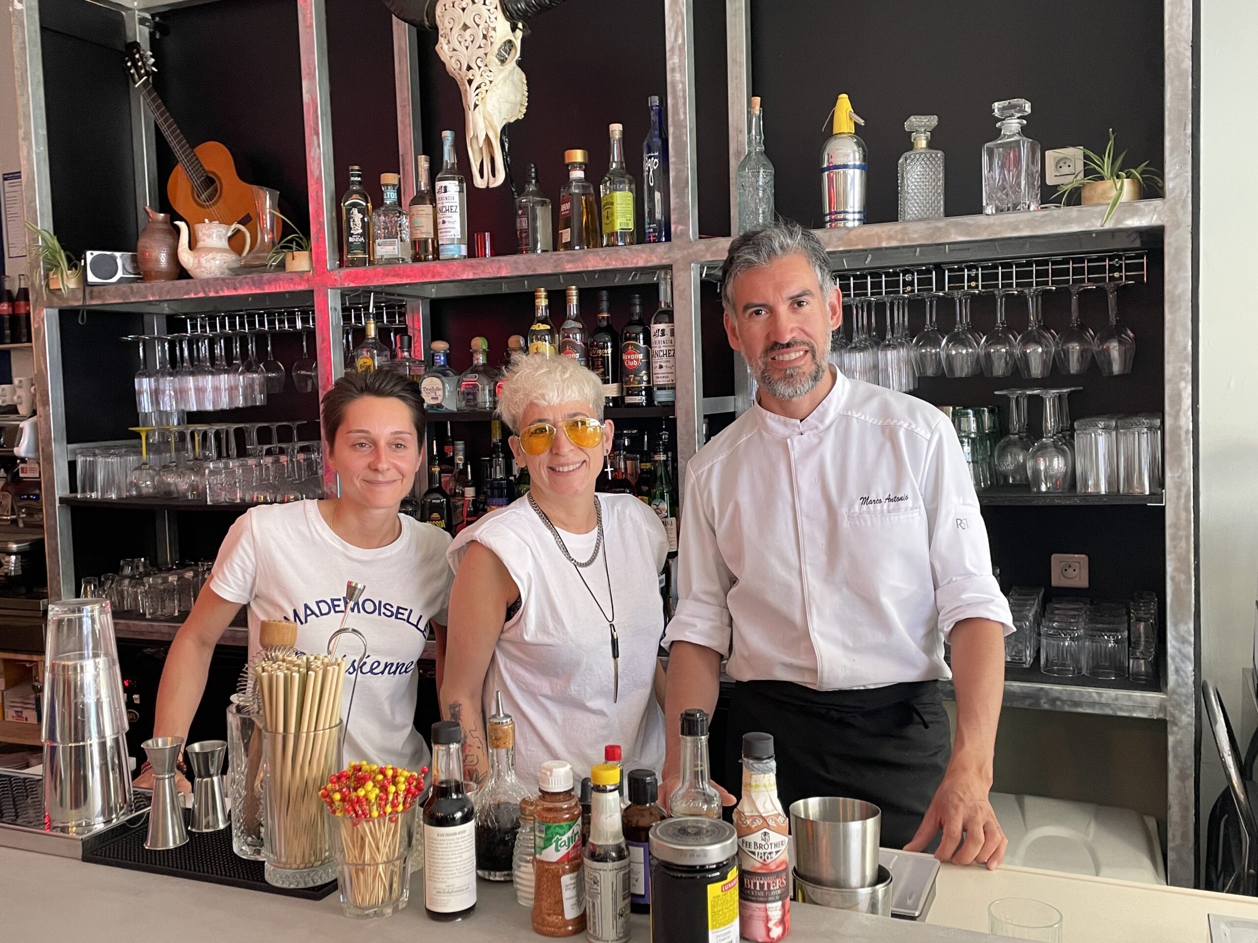 Owners Solene Canpion and Dorris Carabetta with Chef Marco Antonio (Photo Credit: Kwin Mosby)