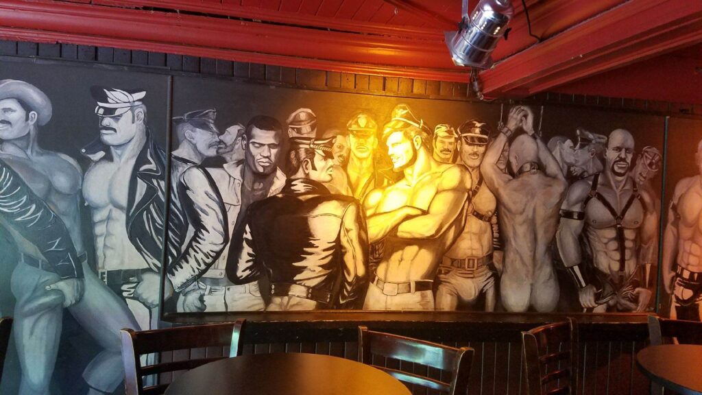 Tom of Finland mural at the L'Aigle Noir or The Black Eagle (Photo Credit: L'Aigle Noir)