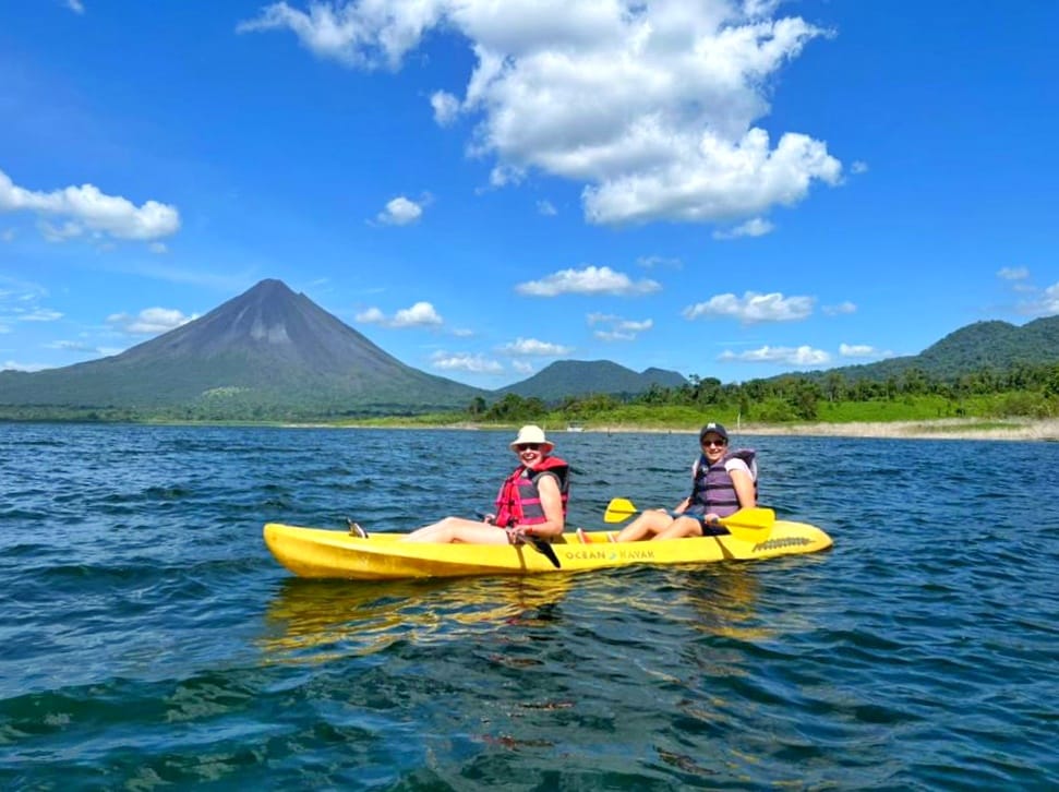 Aimee and Montse kayaking on Lake Arenal in Costa Rica (Photo Credit: Aimee Bucher and Montse Serrano)
