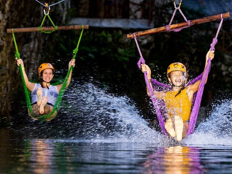 Ziplining in a Hammock