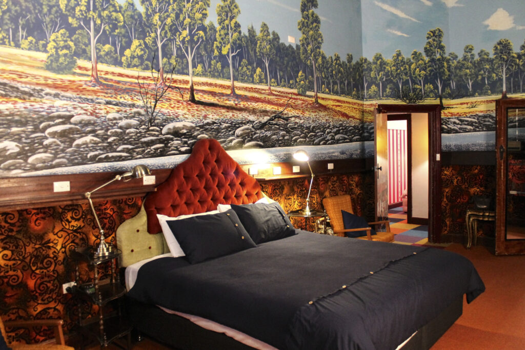 Artwork and decor inside the Priscilla Suite, The Palace Hotel in Broken Hill. (Photo Credit: Destination NSW)