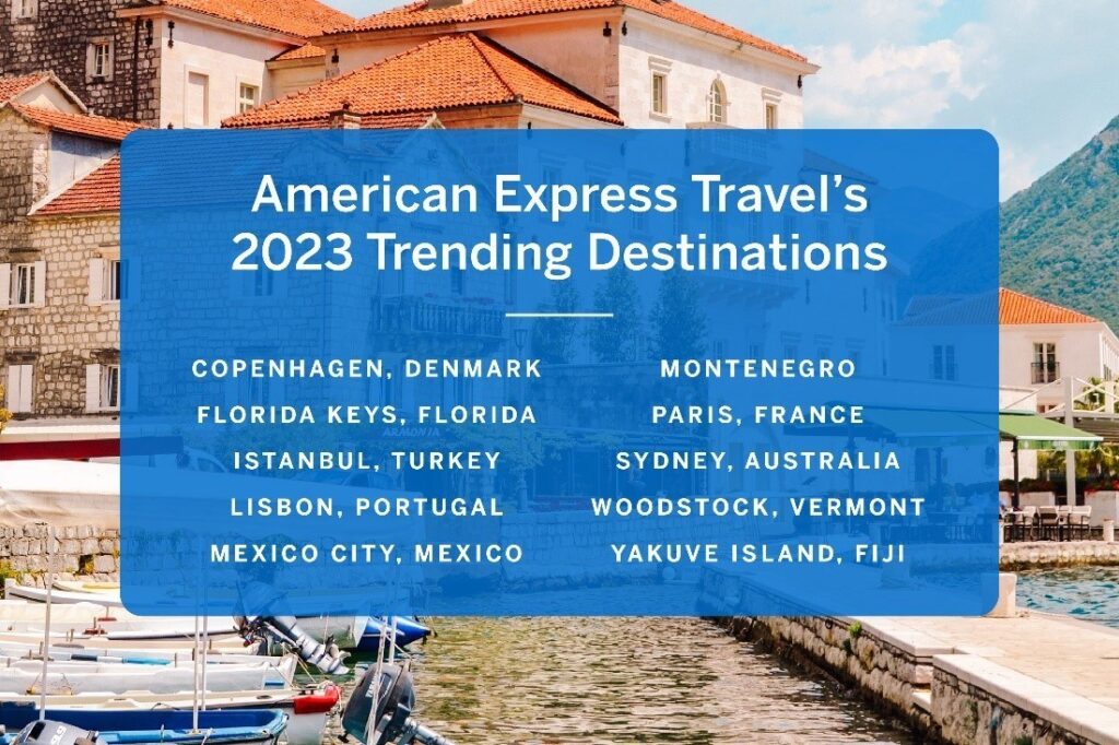 American Express Travel's 2023 Trending Destinations (Courtesy of CNW Group/American Express Canada)