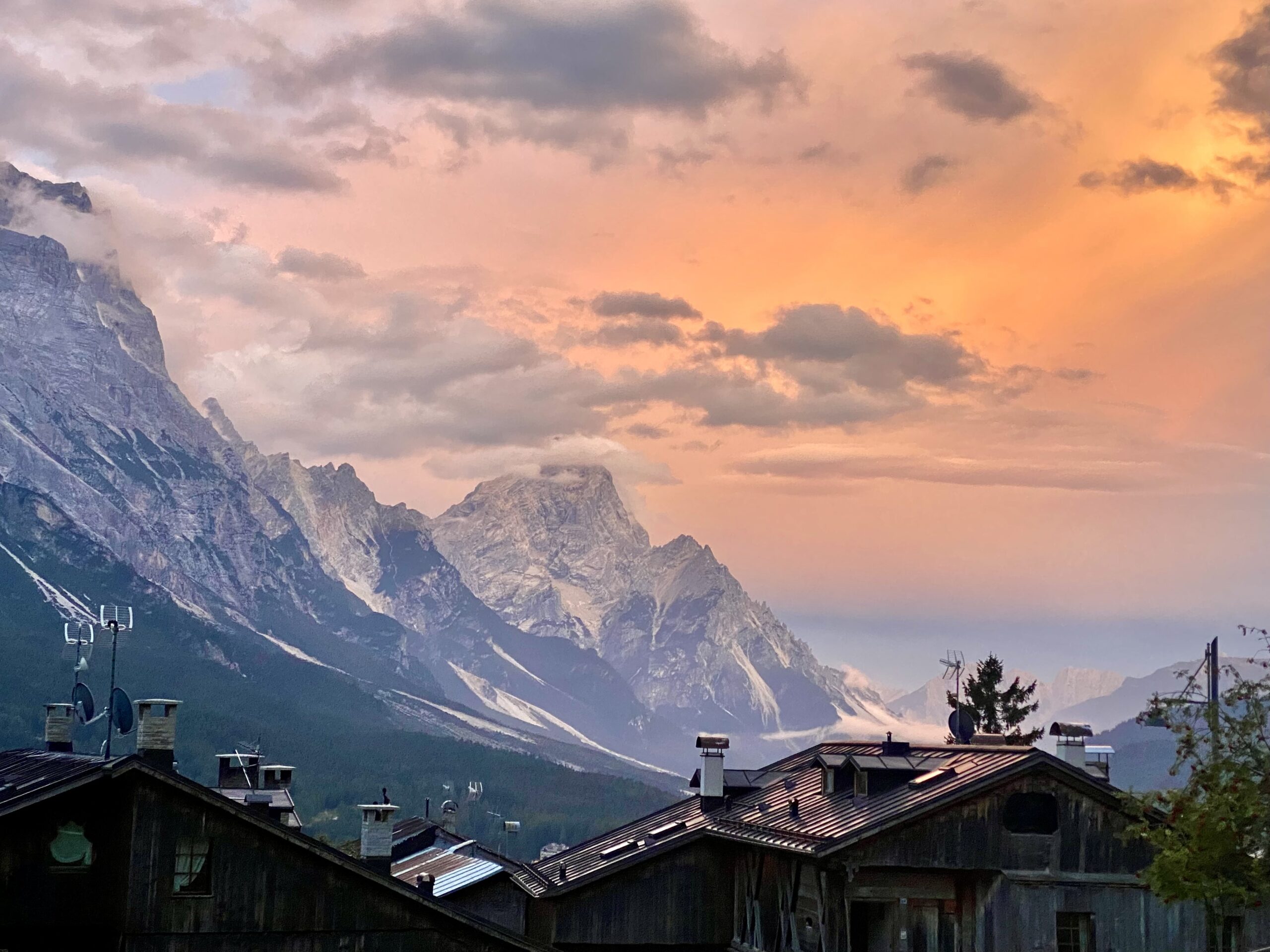 Sunset in Cortina d’Ampezzo, Italy (Photo Credit: 2 Dads with Baggage)