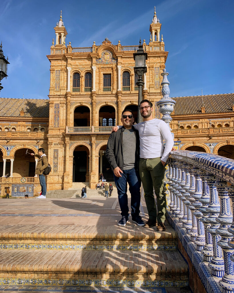 Danny with his husband in Seville, Spain (Photo Credit: Danny Guerrero / The Culturist Group)