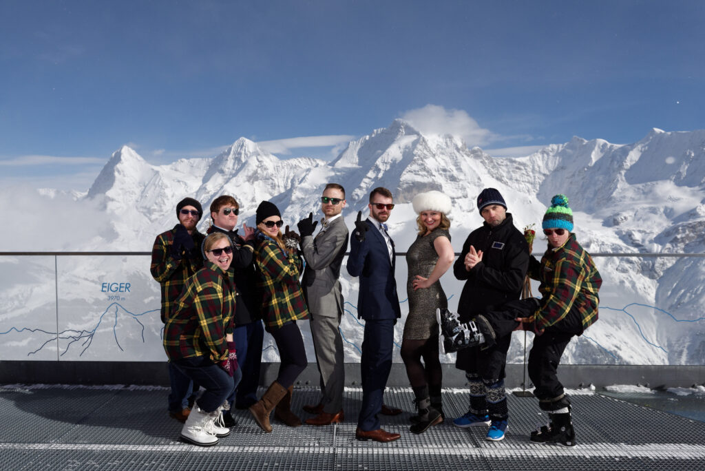 Same-sex destination wedding on the Schlithorn (Photo courtesy of Switzerland Tourism)