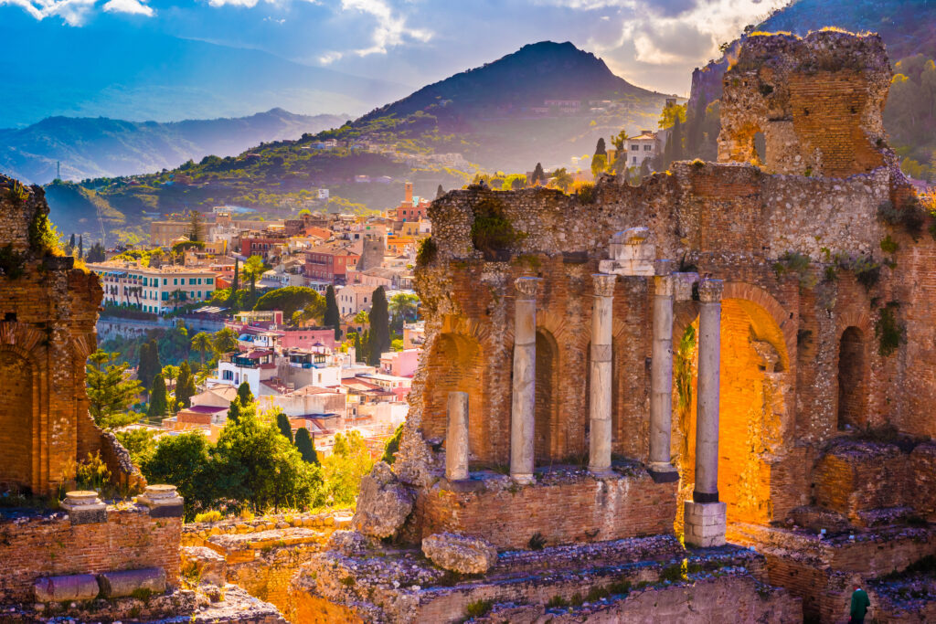 The Ruins of Taormina Theater at Sunset (Photo Credit: Quiiky Tours)