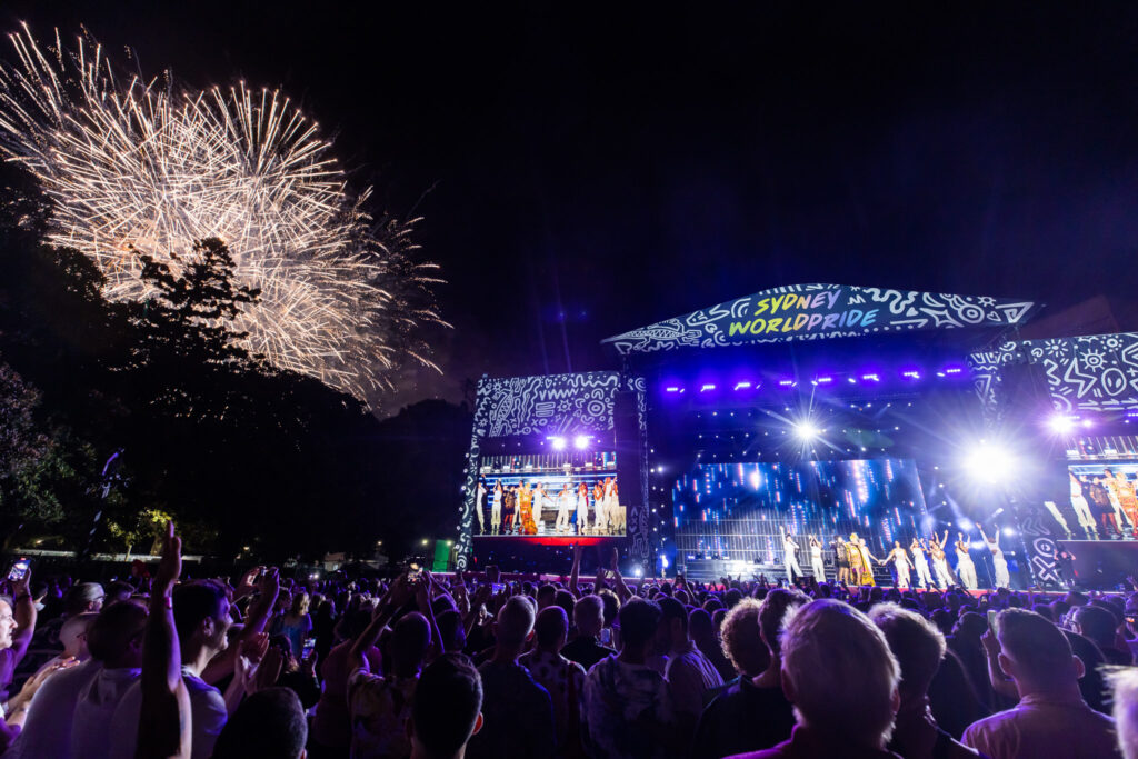 Concert ends with fireworks! (Photo Credit: Anna Kucera / Sydney World Pride)