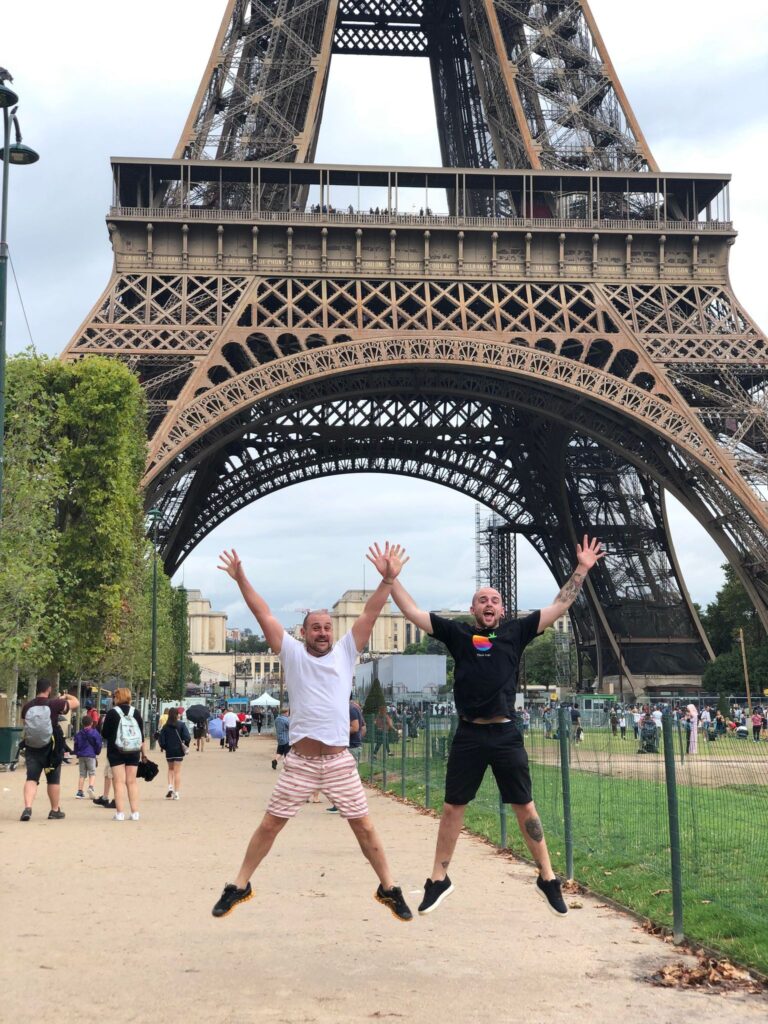 Jason and his husband, Liam Farmer, in Paris (Photo Credit: Jason Smith / GuysAdventures)