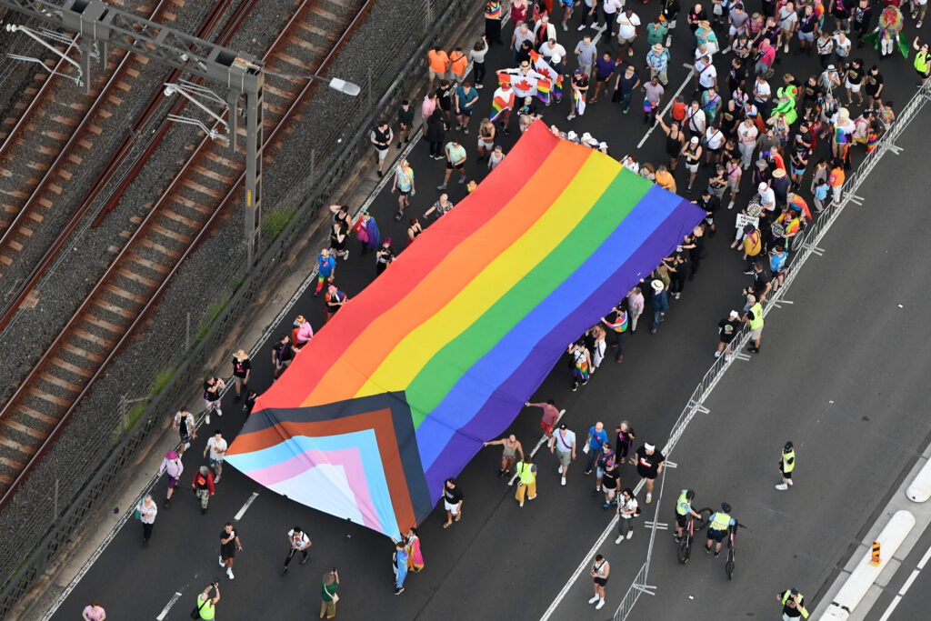 Pride March on the Sydney Harbour Bridge (Photo Credit: James Morgan)