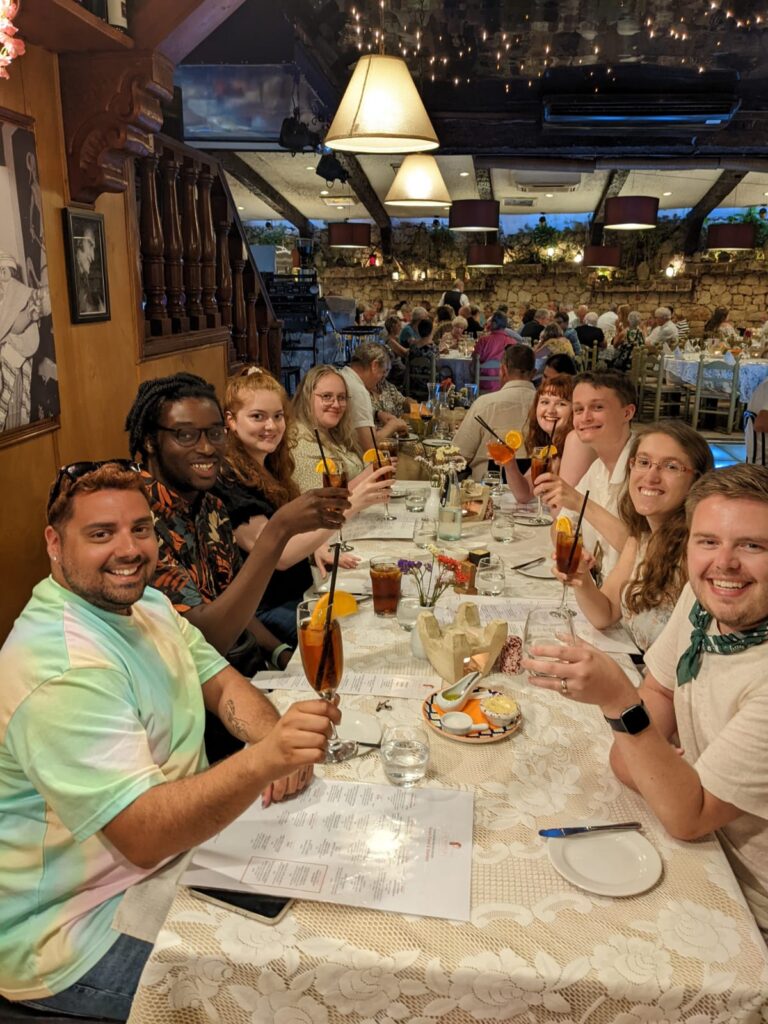 Zac and friends at Ta' Marija restaurant (Photo Credit: Zac Jones-Gómez)